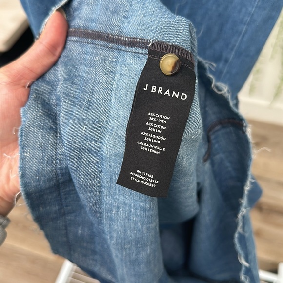 J Brand Carmela Chambray Denim Belted Button Front Mini Dress - Picture 10 of 10